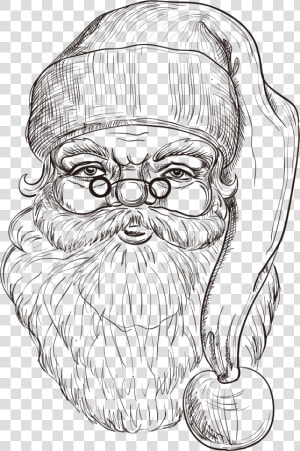 Transparent Santa Beard Png Transparent   Christmas Santa Claus Drawings  Png Download