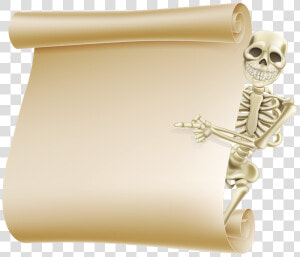 Хэллоуин  Скелет  Чистый Лист  Свиток  Skeleton  Scroll    Halloween  HD Png Download