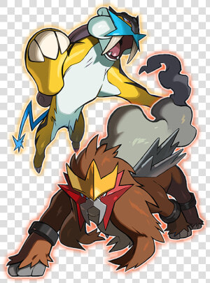 Raikou And Entei Event  HD Png Download