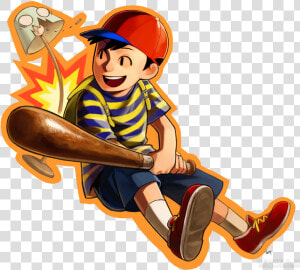 Ness From Earthbound Render Art By Sires Jan Black   Cartoon  HD Png Download