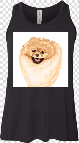 Pomeranian Dog Vector Cartoon Printed Youth Flowy Racerback   Pomeranian  HD Png Download