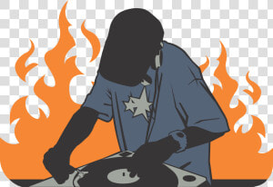 Deejay  Fire  Orange  Record  Burning  Tshirt  Hip   Hip Hop Dj Rap  HD Png Download