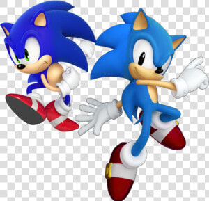 Classic Sonic Png   Sonic The Hedgehog Classic And Modern  Transparent Png