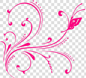 Butterfly Scroll Pink Svg Clip Arts   Butterfly Clipart Png Pink  Transparent Png