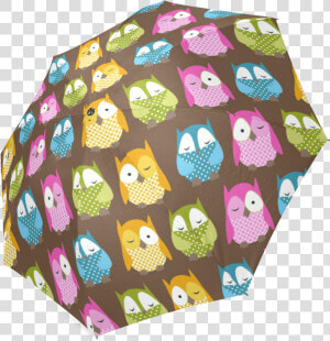 Baby Owls And Flowers Foldable Umbrella   Owl  HD Png Download