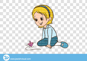 ילדה משחקת בסביבון   Girl Playing Art Transparent  HD Png Download