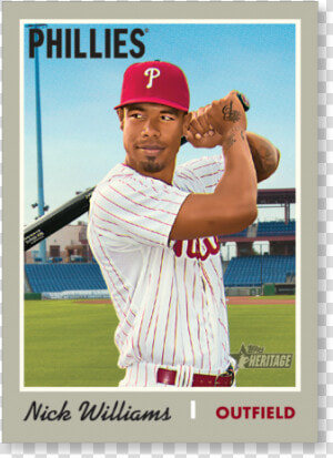 Nick Williams 2019 Heritage Baseball Base Poster   Baseball Player  HD Png Download