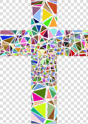 Transparent Catholic Cross Png   Stained Glass Cross Clipart  Png Download