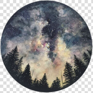 Art Painting Sketchbook Night   Night Sky Moon Watercolor  HD Png Download