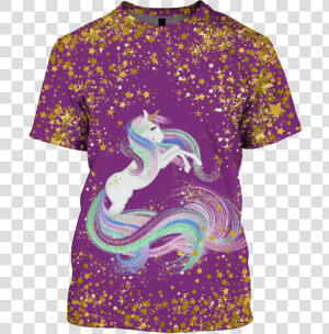 Gearhuman 3d Golden Stars Around Unicorn Custom T shirt   Hình Nền Máy Tính Unicon  HD Png Download