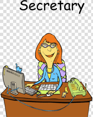 Secretary At School Cartoon  HD Png Download