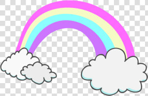 Rainbow With Clouds Vector Rainbow Clipart  Cloud Vector   HD Png Download