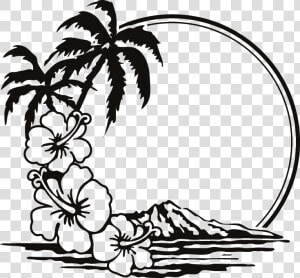 Holiday Silhouette At Getdrawings   Black And White Beach Clipart  HD Png Download