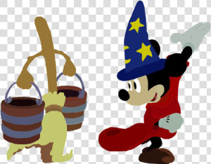 Transparent Mickey Png   Sorcerer Mickey And Broom  Png Download