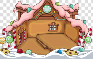 Club Penguin Rewritten Wiki   Club Penguin Rewritten Gingerbread House  HD Png Download