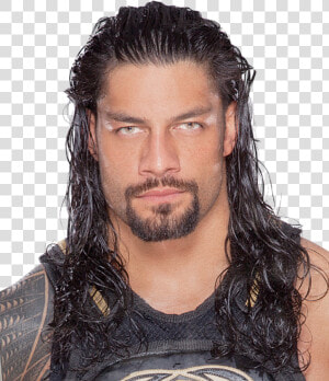 Roman Reigns Face Png By Ambr   Wrestler Long Black Hair  Transparent Png