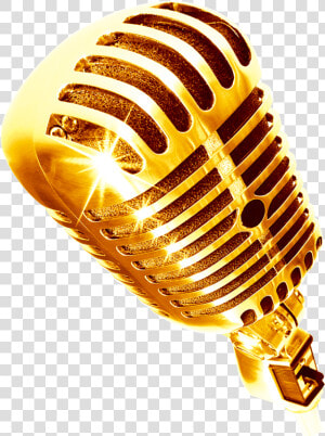 Gold Mic Png   Golden Microphone Png  Transparent Png