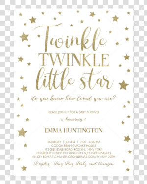 Twinkle Twinkle Little Star Baby Shower Invitation   Paper  HD Png Download