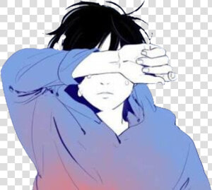  blue  sad  aesthetics  blueaesthetic  cry  boy  lost   Aesthetic Anime Boys Sad  HD Png Download