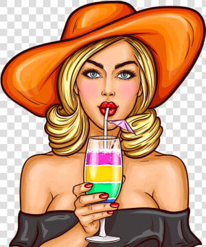 Pop Art Girl   Pop Art Girl Drink  HD Png Download