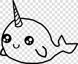 Narwhal Black And White  HD Png Download