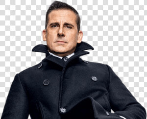 Steve Carell Posing For Gq   Popped Collar Peacoat  HD Png Download