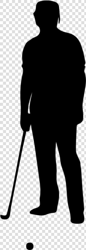 Golfing Clipart Golf Equipment   Golfer Standing Silhouette  HD Png Download