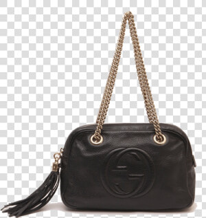 Gucci Soho Double Chain Strap Black Leather Shoulder   Shoulder Bag  HD Png Download