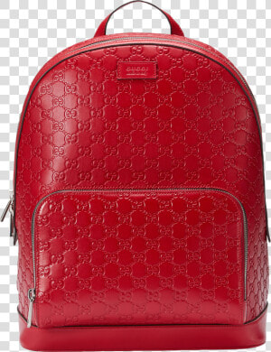 Gucci Signature Backpack Monogram Gg Front Zipper Pocket embossed   Mens Red Gucci Backpack  HD Png Download