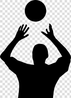 Beach Volleyball Silhouette Clip Art   Volleyball Set Clipart  HD Png Download