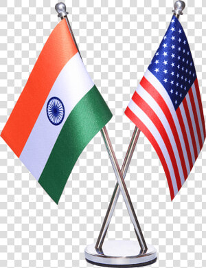 India  amp  Usa Miniature Table Flag With A Stainless Steel   India Usa Flag Png  Transparent Png