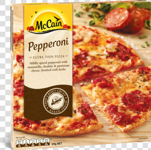 Mccain Thin Crust Pepperoni Pizza  HD Png Download