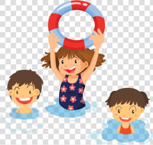 Family Clipart Swim Kids Swimming Png   Kids Swimming Clipart Png  Transparent Png