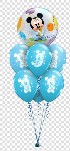 Mickey Mouse Baby Luxury   Mickey Mouse Blue Balloon  HD Png Download