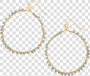  gold Hoop With Aqua Beads All Around It   Pendant  HD Png Download