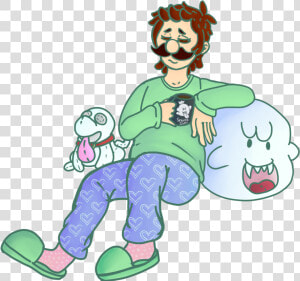 A Luigi Jus Chillin This Is Kinda Part Of Mansiontober   Cartoon  HD Png Download