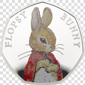 Flopsy Bunny 2018 Uk 50p Silver Proof Coin Rev Tone   2018 Peter Rabbit Coins  HD Png Download