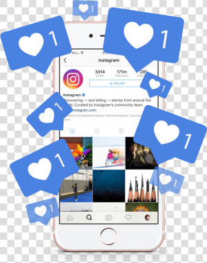 Instagram Likes On A Phone That Show Instagrams Personal   Cell Phone Instagram Png  Transparent Png