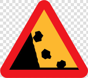 Free Vector Falling Rocks Road Sign Clip Art   Falling Rocks Road Signs  HD Png Download