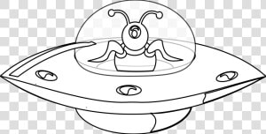 Ufo In Style Black White Line Art Christmas Xmas Electronics   Ufoclipart Black And White  HD Png Download