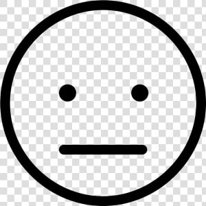 Smiley Face Sad Face Straight Face   Neutral Smiley Faces Clip Art Black And White  HD Png Download