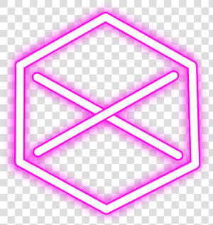  neon  hexagon  round  pink  freetoedit  circle  geometric   Orange Neon Lines Png  Transparent Png