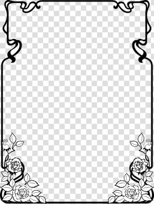 Black Floral Border Png Image   Flower Border Design Black And White  Transparent Png