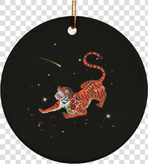 Tiger In Stars Ceramic Circle Tree Ornament   Illustration  HD Png Download