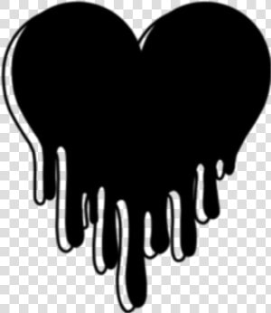  trip  trippy  drip  drippy  heart  blackheart  drippyheart   Black And White Trippy Heart  HD Png Download