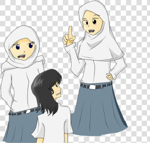 Hijab Women Cartoon Transparent  HD Png Download