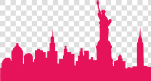 Transparent New York Silhouette Png   Pink New York Skyline Png  Png Download