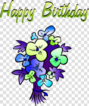 Search Results Happy Birthday Flowers Clip Art Wedding   Cartoon Images Of Happy Birthday  HD Png Download