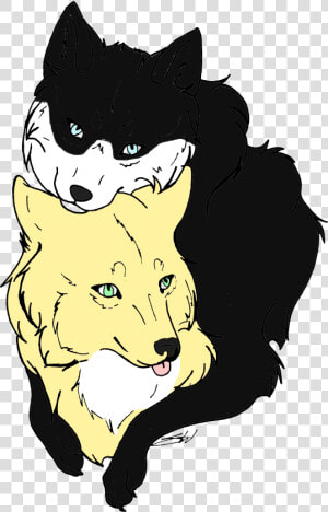 Sibling Wolf Lineart By Xx Auburn Wolf Xx d567rqi   Wolf Wolf Lineart  HD Png Download