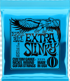 Ernie Ball Extra Slinky Electric Guitar Strings 8 38   Ernie Ball 8 38  HD Png Download